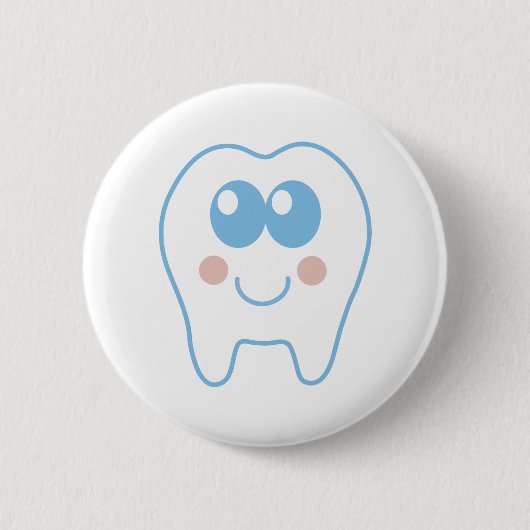 Cute Dental Tooth Ronde Button 5,7 Cm (Voorkant)