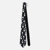 Cute Dentist Dental Hygienist Tooth Pattern Black Stropdas (Voorkant)