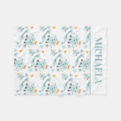 Cute Dentist Dental Hygienist Tooth Pattern White Fleece Deken (Voorkant (Horizontaal))