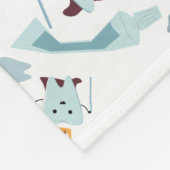 Cute Dentist Dental Hygienist Tooth Pattern White Fleece Deken (Hoek)