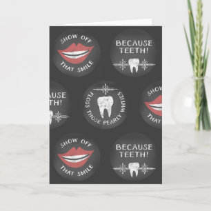 Cute Dentist Pattern - Funny Dental Hygienist Kaart