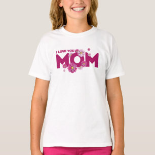 Cute Design I Love Mam Text for Moederdag  T-shirt
