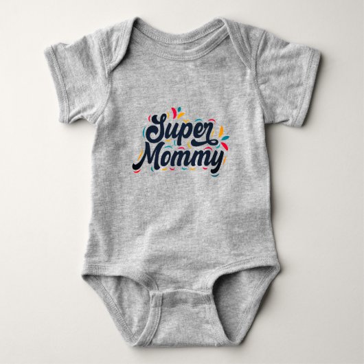 Cute Design Typography Super mammie Romper (Voorkant)