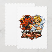 Cute Devil & Angel Valentine Day Love Design Kaart (Voorkant / Achterkant)