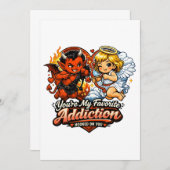 Cute Devil & Angel Valentine Day Love Design Kaart (Voorkant / Achterkant)