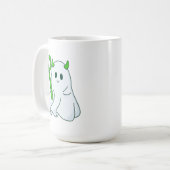 Cute Devil Ghost with Green Trident Koffiemok (Voorkant links)