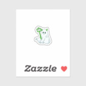 Cute Devil Ghost with Green Trident Sticker (Vel)