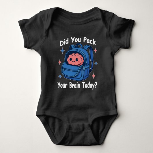 Cute “Did You Pack Your Brain Today?” Brain Pun Romper (Voorkant)
