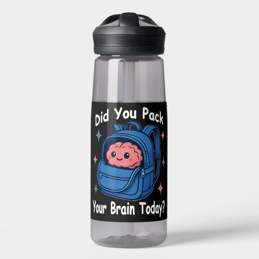 Cute “Did You Pack Your Brain Today?” Brain Pun Waterfles (Voorkant)