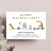 Cute dier Safari Zoo verjaardagsfeestje kinderen Kaart