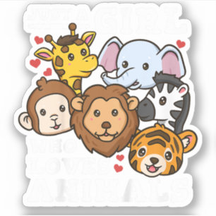 Cute Dieren in de Dierentuin Illustratie van Olifa Sticker