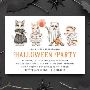 Cute Dieren Kids Halloween Kostuum Feestje Kaart