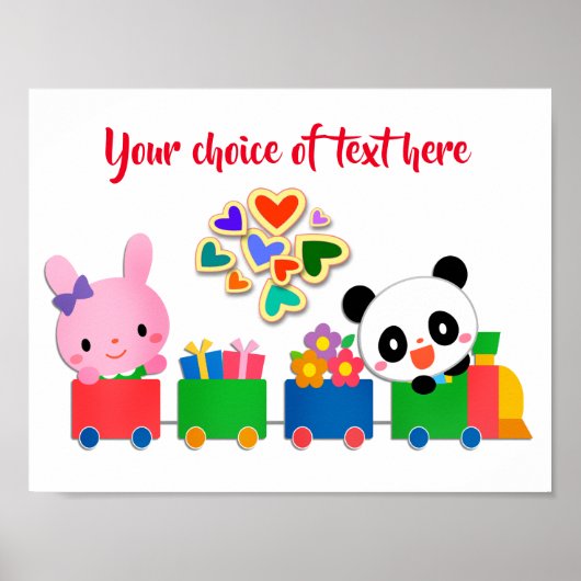 Cute Dierentrein Poster (Voorkant)