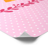 Cute dierlijke ark in roze polka stippen nursery s poster (Hoek)