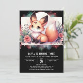 Cute Digital Fox invitation Anniversaire (Debout devant)