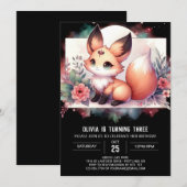 Cute Digital Fox invitation Anniversaire (Devant / Derrière)