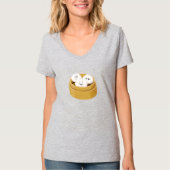 Cute Dim Sum Buns Bamboo Container Women's T-shirt (Voorkant)