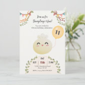 Cute Dim Sum Dumpling Anniversaire Fête Invitation (Debout devant)