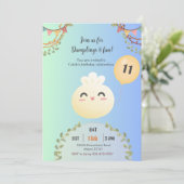Cute Dim Sum Dumpling Anniversaire Fête Invitation (Debout devant)