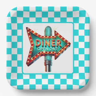 Cute Diner retro party  Papieren Bordje