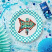Cute Diner retro party  Papieren Bordje (Feest)