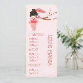 Cute dinermenu voor Japans sushirestaurant Menu (Staand voorkant)