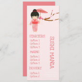 Cute dinermenu voor Japans sushirestaurant Menu (Voorkant / Achterkant)
