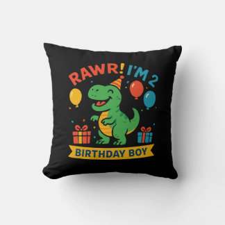 Cute Dino Anniversaire Garçon Jetant Oreiller Desi