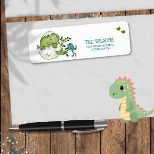 Cute Dino Baby Jongens Baby Shower Retouradres Etiket
