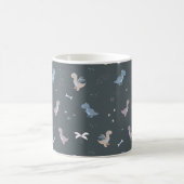 Cute Dino Patern Bleu Grey Mug (Centre)