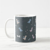 Cute Dino Patern Bleu Grey Mug (Gauche)