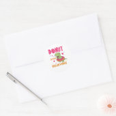 Cute Dino T-Rex Funny Animals in Donut Pun Ronde Sticker (Envelop)