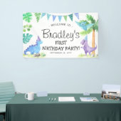 Cute Dinosaur 1e verjaardag Spandoek (Beurs)