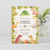 Cute Dinosaur 1er Invitation anniversaire (Debout devant)