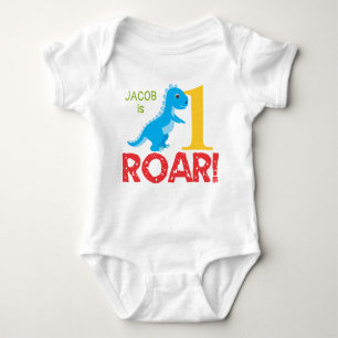 Cute Dinosaur 1st Birthday Bodysuit Colorful