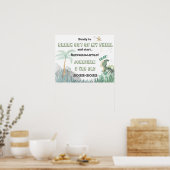 Cute Dinosaur 1st Day School Photo Op Sign Poster (Keuken)