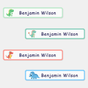 Cute Dinosaur Aangepaste Naam voor Kinderen Labels