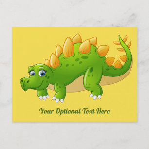 Cute Dinosaur aangepaste tekst en kleurenbriefkaar Briefkaart