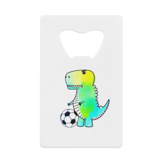 Cute Dinosaur Aime Le Football Aquarelle (Devant)