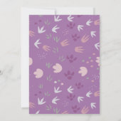 Cute Dinosaur Anniversaire Invitation Fille Whimic (Dos)