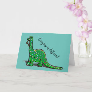 Cute Dinosaur Aqua Blue Wenskaart Kaart