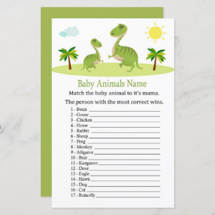 Cute Dinosaur Baby Animals Name Game