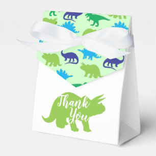 Cute Dinosaur Baby shower Dino Blue en Green Boy Bedankdoosjes