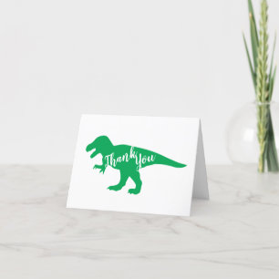 Cute Dinosaur Baby shower Dino Blue en Green Boy Bedankkaart