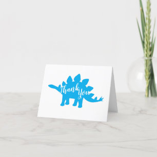 Cute Dinosaur Baby shower Dino Blue en Green Boy Bedankkaart