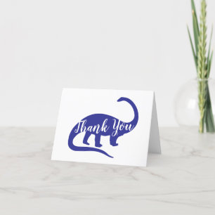 Cute Dinosaur Baby shower Dino Blue en Green Boy Bedankkaart