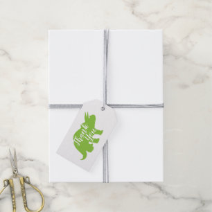 Cute Dinosaur Baby shower Dino Blue en Green Boy Cadeaulabel