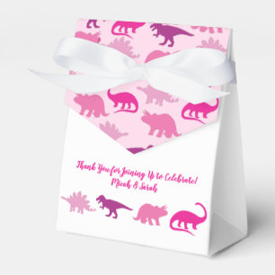 Cute Dinosaur Baby shower Dino Pink Girl Bedankdoosjes