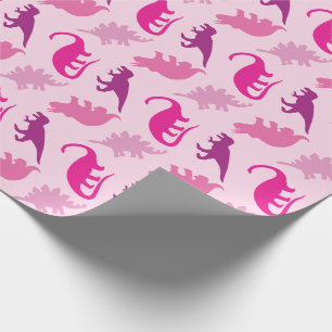 Cute Dinosaur Baby shower Dino Pink Girl Cadeaupapier