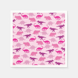 Cute Dinosaur Baby shower Dino Pink Girl Servet
